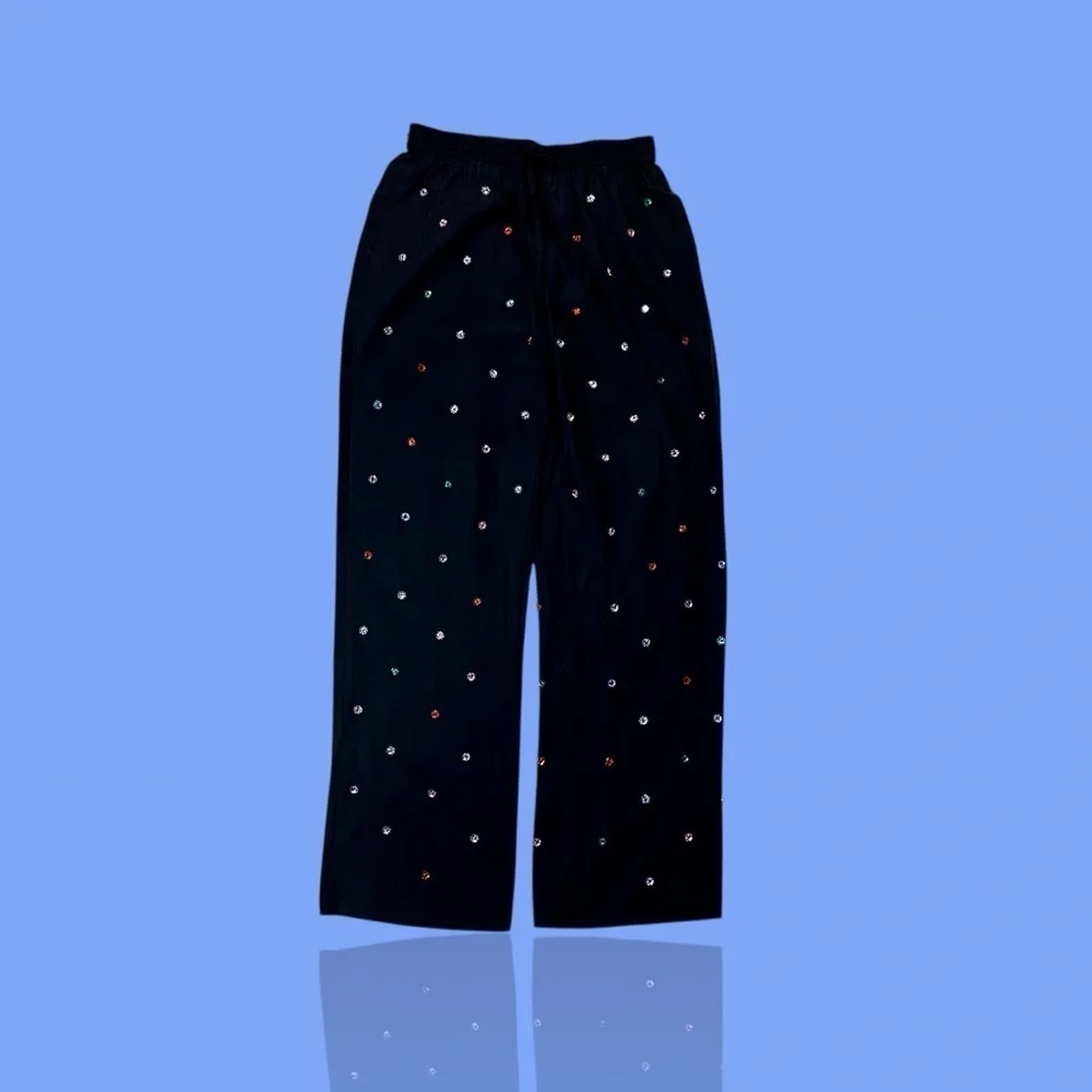 NWT Hill House ‘The Jewel Jammie Pant’ in “Black with Multicolored Crystals” XS